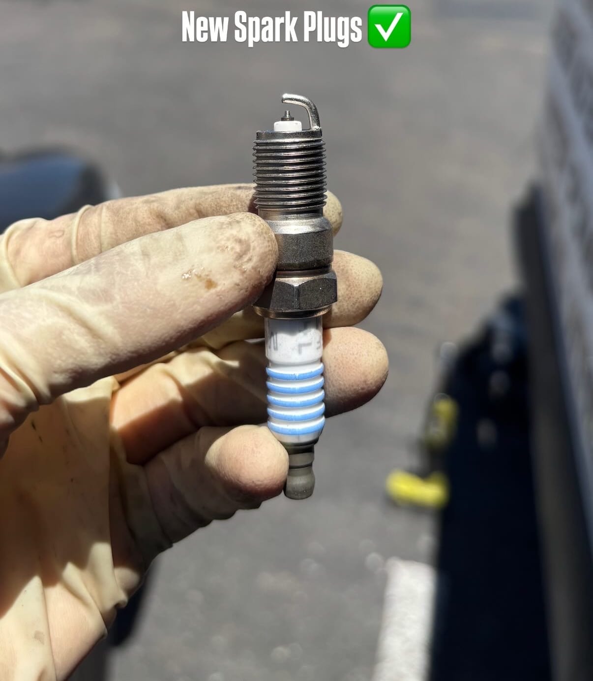 New spark plug after replacement